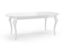 OD RĘKI ! MERSO LL stół rozkładany 80x140 cm biały połysk, owal